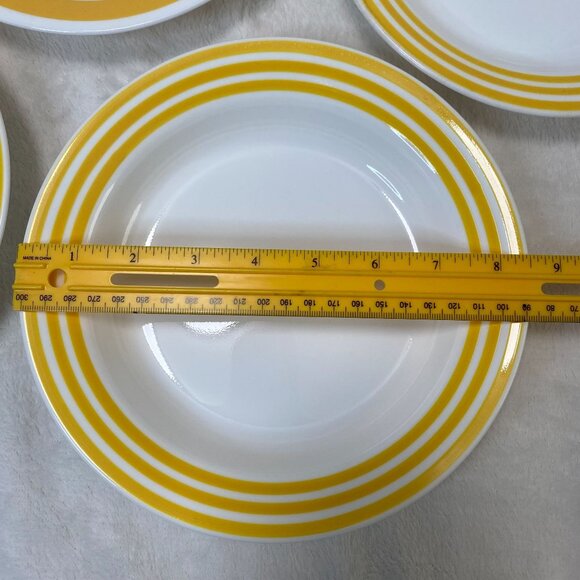 Vintage Corelle by Corning Citrus Yellow & White Bowls/Dessert Plates Set Of 4 - Picture 4 of 5